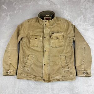 Levis Military Field Jacket Mens M Khaki Tan Quilted Workwear Utility Grungy Y2K